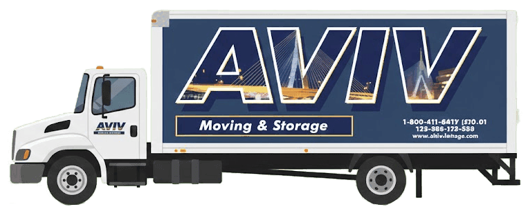 Aviv Moving truck in Boston, providing expert moving services across Massachusetts